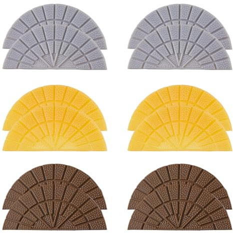 SUPERFINDINGS 6 Paires 3 Couleurs Semelle en Caoutchouc pour Réparation de Talons Semelles de Rechange pour Bottes Demi Rondes Adaptées aux Chaussures de Sport