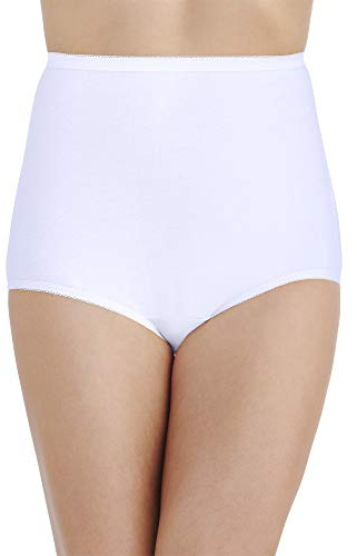 Vanity Fair Women's High Waisted Underwear, Full Coverage Ladies Panties, Perfectly Yours Briefs, Cotton - Star White, 10