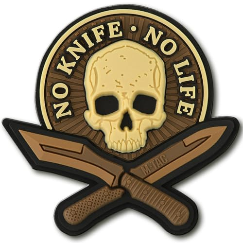 M-Tac Morale Patchches No Knife No Life PVC 3D militär taktisk (prärievarg)