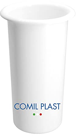 Comil Plast | Porta Flores Interno de plástico para jarrón de Cementerio Color Blanco | Diámetro 8 cm, Altura 16 cm.