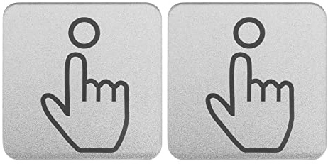 The Lord of the Tools 2Pcs Acrylic Doorbell Sign Self Adhesive Ring Bell Sticker Waterproof Doorbell Label Accessories for Home Office 6x6x0.25cm Silver