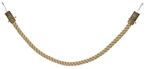 HappyBird | Kletterseil 5cm Ø x 400cm aus Jute für Papageien mit Edelstahl Befestigung, ideal für Graupapageien, Amazonen, Aras, Kakadus, Ratten - kein Sisalseil