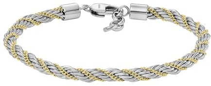 Fossil Men's Bold Chains Two-Tone Stainless Steel Chain Bracelet, JF04607998