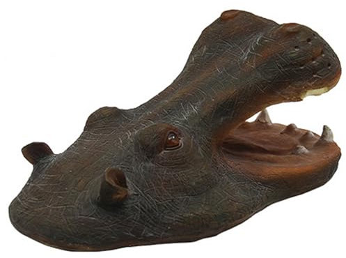 Nilpferd-Dekor, schwimmender Nilpferdkopf, 28,9 cm, Entenabwehr für Pools, lebensechte Nilpferdstatue, künstliches Nilpferd aus Kunstharz, schwimmendes Tierornament für Teichdekorationen im Freien, St