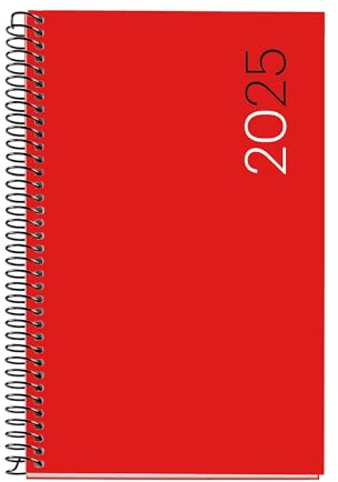 Miquelrius - Agenda 2025, Årlig dagbok 117 x 182 mm, dagskalender, flexibelt polypropen, spiralpapper, 80 g/m², spanska, engelska och portugisiska