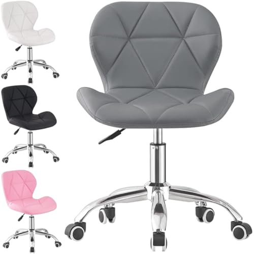 LSLIFE Office Chair Swivel Desk Chair Height Adjustable Ergonomic Computer Chair Home Office Chair With Soft Padded Chrome Base 360° Rotation Modern(Classic, Grey)