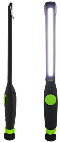 Lampada da Lavoro Professionale Ricaricabile, 400 Lumen, Batteria 3,7 V 2600 mAh, 2 Modalità, Base Magnetica by JBM