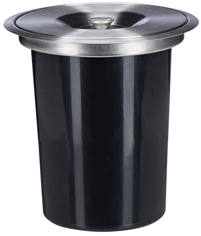 Well Home - Poubelle intégrée dans les plans de travail, avec couvercle en acier inoxydable de 5 L, noir
