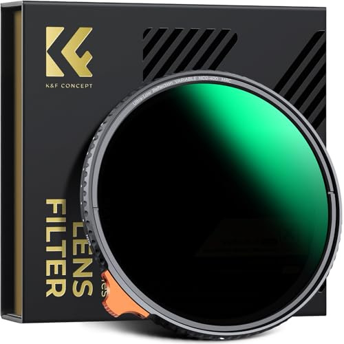 K&F CONCEPT Nano-Xcel 55mm ND2-400 Variable Filtro de Ultrabaja Reflectividad, Variable Filtro ND2-400 de Densidad Neutra con 28 Capas Revestimiento Nano