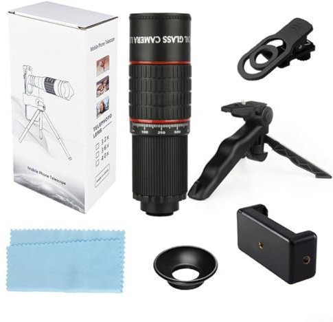 Téléobjectif 22X - Pour smartphones HD Zoom objectif appareil photo téléphone portable avec trépied - Appareil photo de téléphone longue portée - Objectif de photographie sportive - Téléobjectif