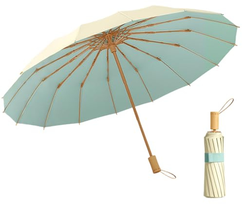 SFDRANVEX Compact Folding Umbrella, Windproof Travel Umbrella with UPF 50+ UV Protection