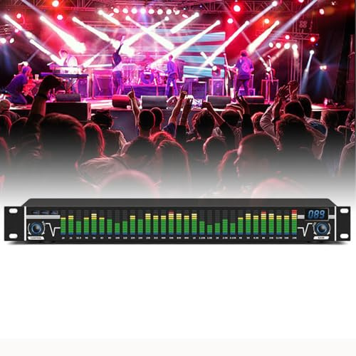 Ecualizador gráfico estéreo de 31 bandas con pantalla de espectro LED, 10 efectos prealmacenados, control sincronizado de doble canal para sonido profesional y rendimiento de escenario KTV