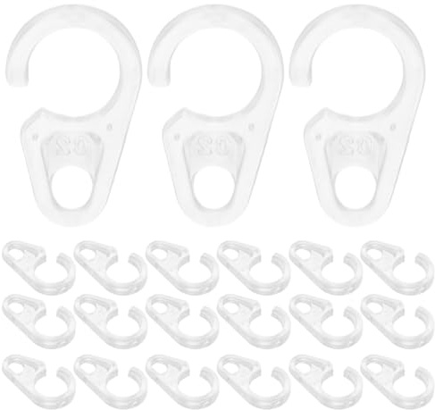 Healifty 50 Ganci per Tende Trasparenti in Plastica Anelli per Bastoni Tende Doccia E Finestra Facili da Installare Multiuso per Bagno E Casa
