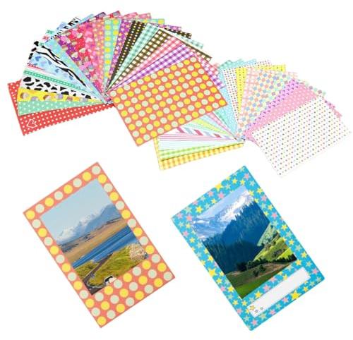 ROKZELT 60 Pezzi Cornici Bordi Adesivi per Foto Istantanee, Accessori per Foto Istantanee, Angoli Per Foto Autoadesivi, Adesivi Colorati per Foto di 7/7s/8/10/25i/30i Compatibile Film
