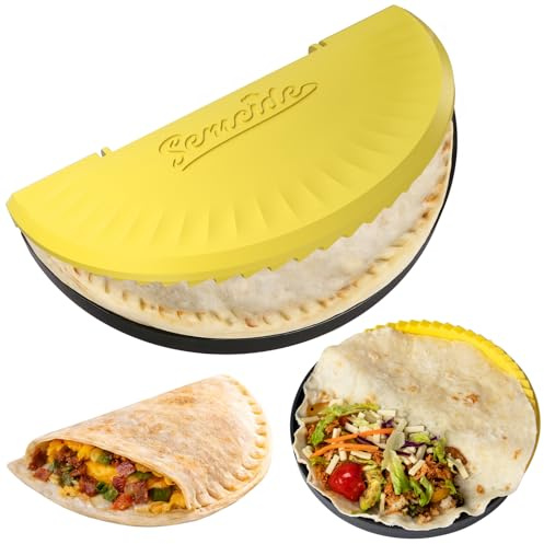 1Pack Tortilla Sealer, 10-12” Flour Tortilla Crimper | DIY Make Sealed Tacos, Quesadillas, Burritos & More | Tortilla Press for Party | BPA-Free, Dishwasher Safe, Tortilla Press Maker