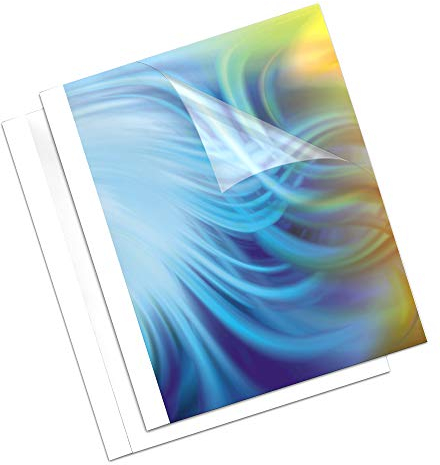 Fellowes Thermobindemappen Coverlight, 150 Mikron Vorderseite (PVC) / 170g/m² Rücken (matt), weiß