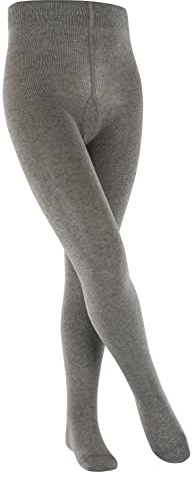 ESPRIT Fille Foot Logo K Ti Coton Épais Unis Collants, Gris Light Grey Melange 3390, 152-164 EU