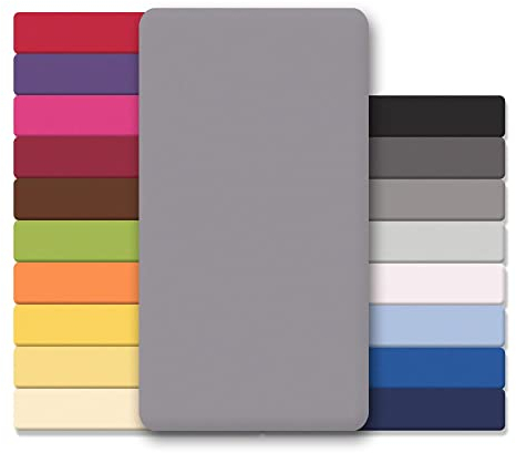 CelinaTex Jersey Spannbettlaken Lucina 180x200-200x200cm dunkel grau 100% Baumwolle gekämmt bis 26cm Matratzenhöhe Spannbettbezug, Leintuch, Bettlaken, elastisch, Strech, Oeko-Tex