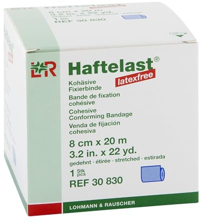 Haftelast Fixierbinde kohäs.latexfrei 8 cmx20 m blau 1 stk