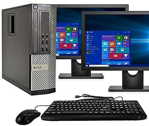 Dell Optiplex 9020 SFF Computer Desktop PC, Intel Core i5 Processor, 16GB Ram, 2TB Hard Drive, WiFi, Bluetooth 4.0, DVD-RW, Dual 24 Inch LCD Monitors Windows 11 Pro (Renewed)