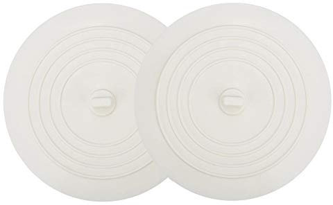 V-TOP Tub Stopper 2 Pack, 6 inches Large Silicone Drain Plug Hair Stopper Flat Suction Cover for Kitchen Bathroom and Laundry