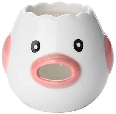 Eiertrenner Set Eigelb Weiß Separator Keramik Weiß Eigelb Filter Eierteiler für Kochen Küche Gadget (Rosa)