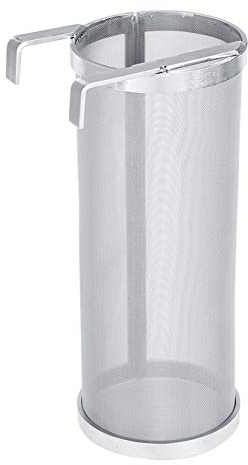 YUMILI Bier Brauen Filter, 300-Mikron-Edelstahl, selbstgemachtes Bier-Hopfensieb mit Haken für Haus Bierbrauen Wasserkocher Kegging Ausrüstung(10 * 25.5cm)