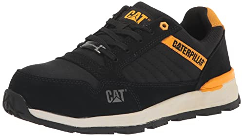 CAT Men's Venward Composite Toe Industrial Shoe, Black/Cat Yellow, 12