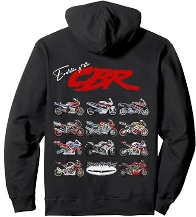 Evolution of the, CBR,Motorcycle,Motorbike,Biker,Sportsbike Pullover Hoodie, Adult Unisex, Black, Large