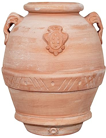 Biscottini Pot de Fleur Exterieur Grande Taille 55x43x43 cm - Pot Terre Cuite Made in Italy - Grand Pot de Fleur Exterieur XXL en Terre Cuite