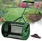 Kompoststreuer für Rasen und Garten, 23,6 Zoll robuste Rasenwalze und Verstellbarer T-förmiger Griff, perfekt zum Verteilen von Torfmoos, Dünger und Samen (grün),40cm