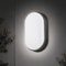 18W LED 4000K IP65 Flush Wall Mounted Oval Bulkhead Light Fitting with Black Trim for Indoor, Outdoor, Bath, Office, Hallway, Corridor, Utility, Garden, Shed, Workshop, Patio etc- Improved Version