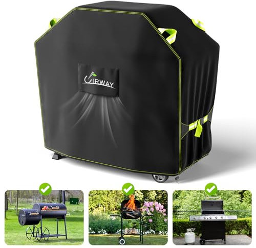 UIRWAY Wetterfest Grillabdeckung,Grill Abdeckhaube, 420D Oxford Gasgrill Abdeckplane, Wasserdicht Grillschutzhülle, 165 x 71 x 122 cm, reißfest, UV, Schutz vor Verblassen, Rost und Schimmel