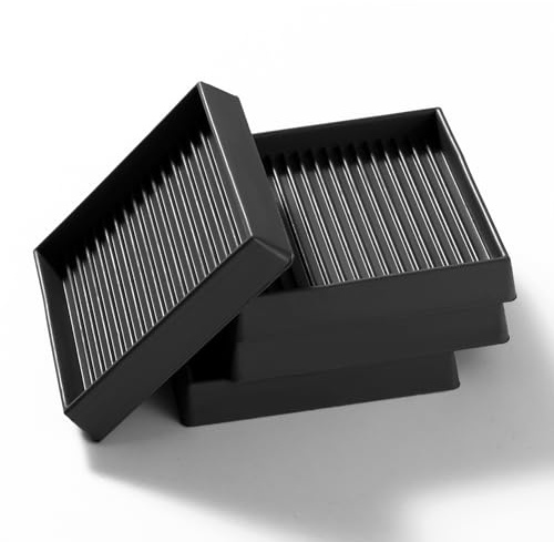 VooGenzek 4 Piezas 7.6cm Tazas Cuadradas de Goma para Muebles, Almohadillas Protectoras de Goma para Pies, Posavasos Antideslizantes de Muebles, para Cama Armario Sofá Silla Mesa, Negro
