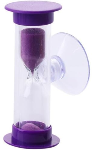 Tooth Brush Timer, Purple Toothbrush Timer, 2mins Sand Clock Timer Plastic Suction Cup Hourglass Desktop Ornament Party Favors Kitchen Utensils and Gadgets