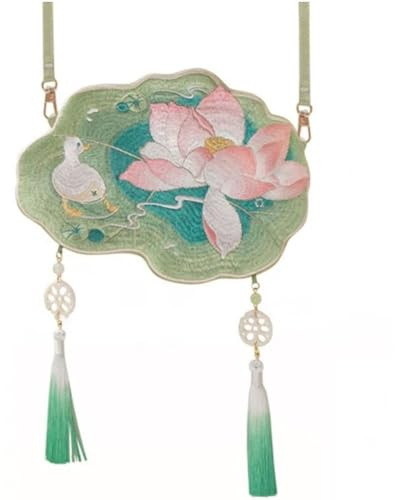 Abbdbd Borsa a Tracolla Ricamata Borsa Hanfu Cinese Fatta a Mano in Stile Antico Borsa a Tracolla Tradizionale Ed Elegante in Stile Antico