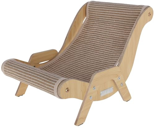 Kerbl Pet Liegestuhl Sundowner, braun, 52x37x37 cm, Katzenbett, Katzenliegebett, Holz, Katzen