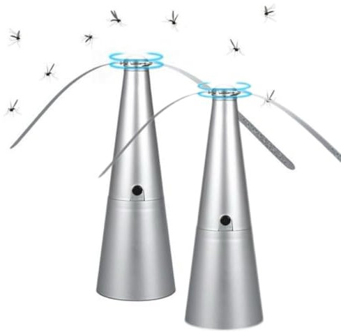 Fly Fans for Tables, 2 Pack Portable Fly Repellents Fan, Electric Flys Deterrents Repellents Fan for Indoor Outdoors, Multifunction Soft Fanblade Repel Flying I-nsects Fans, fors Home Kitchen Supplies