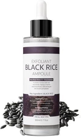 Peel Shot Glow Rice Ampull, Peel Shot Black Rice Ampoule Svart ris som Peeling, risskrubb för ansiktet, fuktgivande pormaskborttagare & ansiktsskrubb