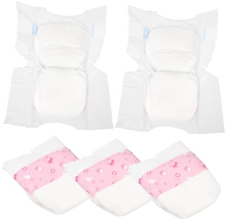 NAMOARLY 5 Pañales Reutilizables para Muñecas de Juguete Diseño Miniatura y Ajuste Suave, Accesorios Ideales para Juegos de Simulación y Cuidado de Muñecos