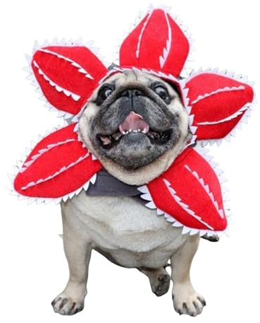 CHANGYUE Cappello per animali domestici Demogorgon, accessori per oggetti cosplay Demogorgon, fascia regolabile per cani gatto fiore spaventoso per cani gatto (M)