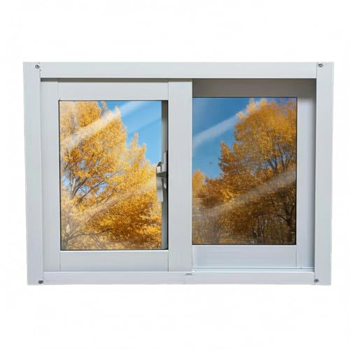 Aluminum Basement Window 14 16 18 20 22 24 26 28 30 Shed Sliding Window with 5MM Tempered Glass and Fiberglass Screen, Replacement Windows for Basement, Shed, Garages(White,24x13in)