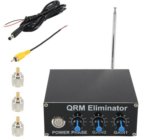 Qeunrtiy QRM Eliminator X-Phase HF Bands 1MHz to 30MHz QRM Signal Canceller Aluminum Alloy Signal Eliminator with and Knob