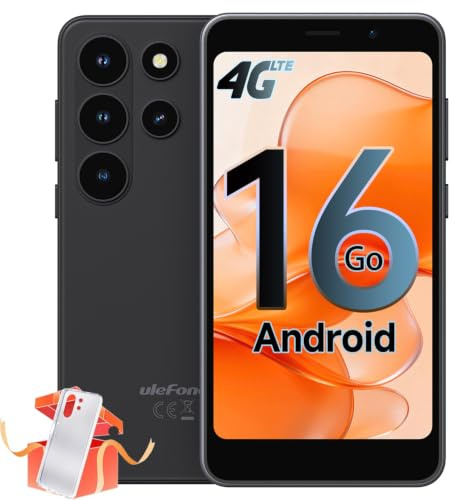 Ulefone Note 22 Moviles Android 16 Go, 20GB+32GB/SD-2TB, Cámara 2MP, 3000mAh Batería reemplazable Teléfono Móvil Mini Smartphone 5.0 HD+ 3 Ranuras para Tarjetas 4G Dual SIM/Face ID/GPS/OTG/FM Negro