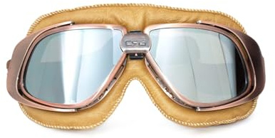 CRG Sports Motorcycle Goggle Vintage Aviator Pilot Style Cruiser Scooter Motocross Goggles for Men, Women, Adults
