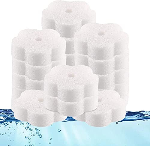 Spugna assorbente per olio, 20 spugnette per feccia, per vasche idromassaggio, filtro per schiuma e sporco, a forma di fiore, strumenti per la pulizia di piscina, bagno, uso domestico