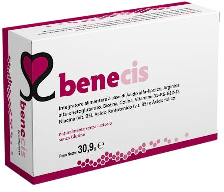 Benecis 30 Compresse – Integratore per Sistema Immunitario e Salute Cardiovascolare – Con Colina, Vitamine B1, B6, B12, D, Niacina, Acido Folico e Zinco – Senza Glutine e Lattosio
