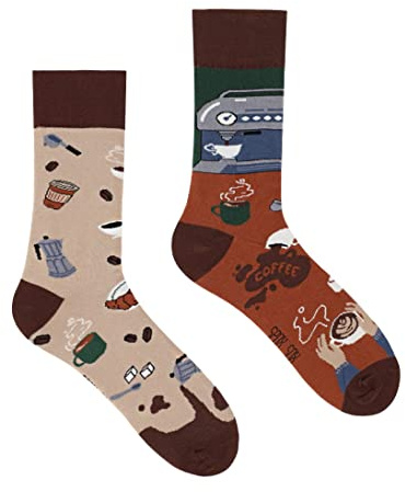 Spox Sox - calcetines coloridos, divertidos y extravagantes - un regalo divertido, 44-46, Café