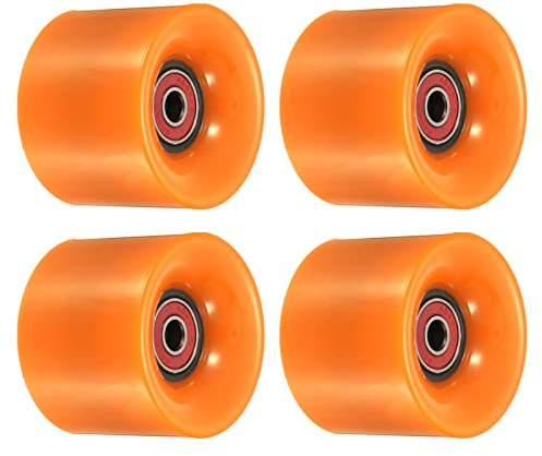 PATIKIL 60mm Longboard Roues avec Roulement ABEC-9, 4 Paquet Rue Roues pour Skateboards Croisière Roue Remplace 80A, Orange Rouge