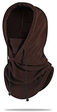 YUDATPG Thermal Balaclava Full Face Mask Cover Winter Outdoor Sports Paintball Motorcycle Cycling Windproof Ski Mask Hood Hat Neck Warmer Scarf Men Women Unisex Breathable Balaclava (Brown)